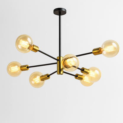 Lustre Suspendu Moderne Noir & Or Aluminium