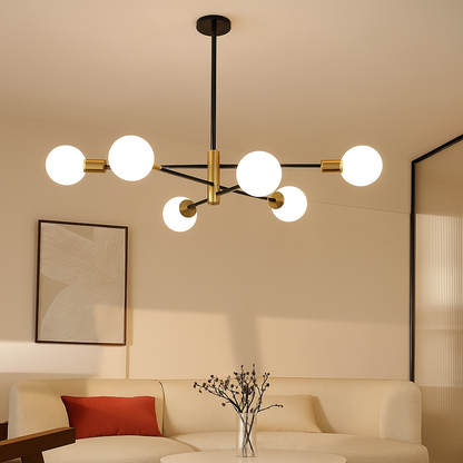 Lustre Suspendu Moderne Noir & Or Aluminium