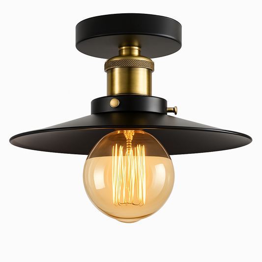 Lustre Industriel Vintage Américain Noir ou Blanc