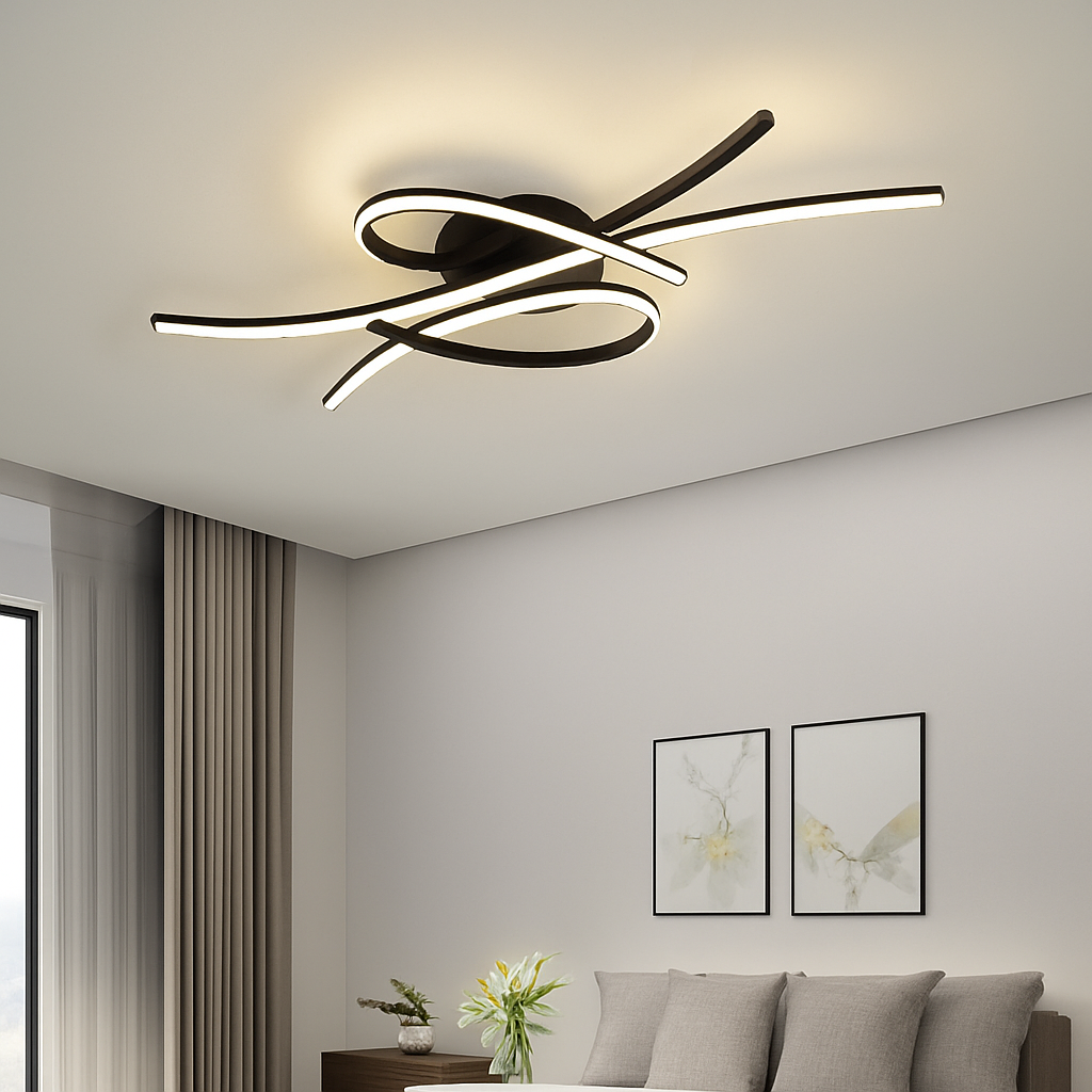 Plafonnier LED Moderne Dimmable Noir ou Or