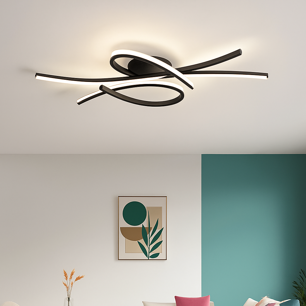 Plafonnier LED Moderne Dimmable Noir ou Or
