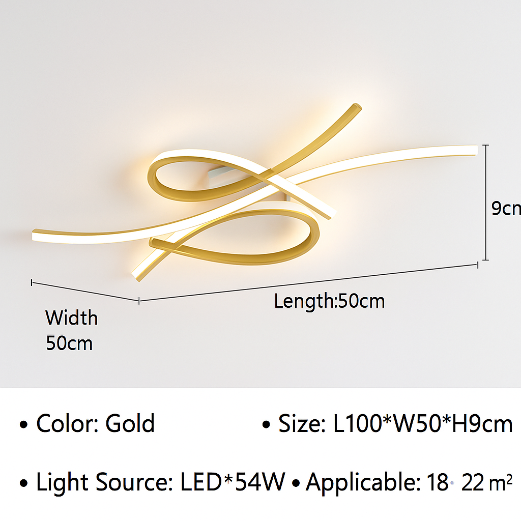 Plafonnier LED Moderne Dimmable Noir ou Or