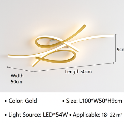 Plafonnier LED Moderne Dimmable Noir ou Or
