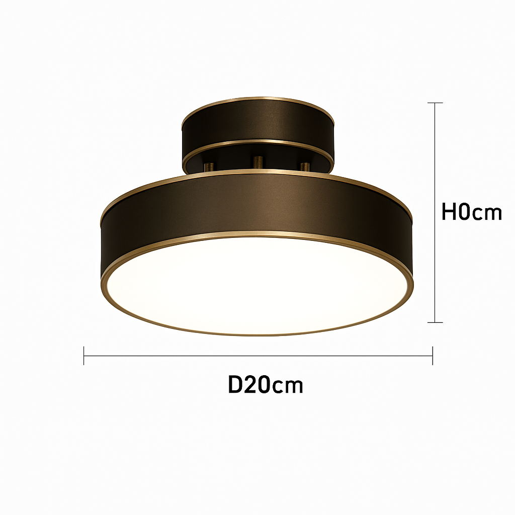 Plafonnier LED Rond Design Nordique Cuivre & Bronze