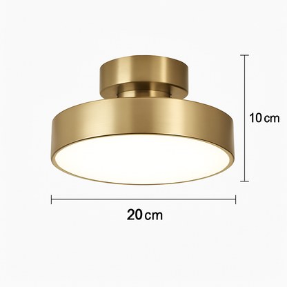 Plafonnier LED Rond Design Nordique Cuivre & Bronze