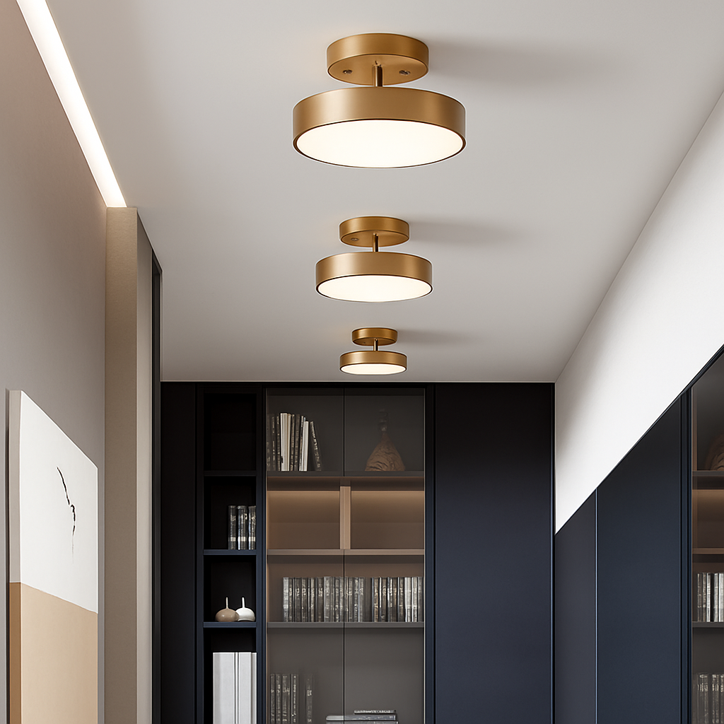 Plafonnier LED Rond Design Nordique Cuivre & Bronze
