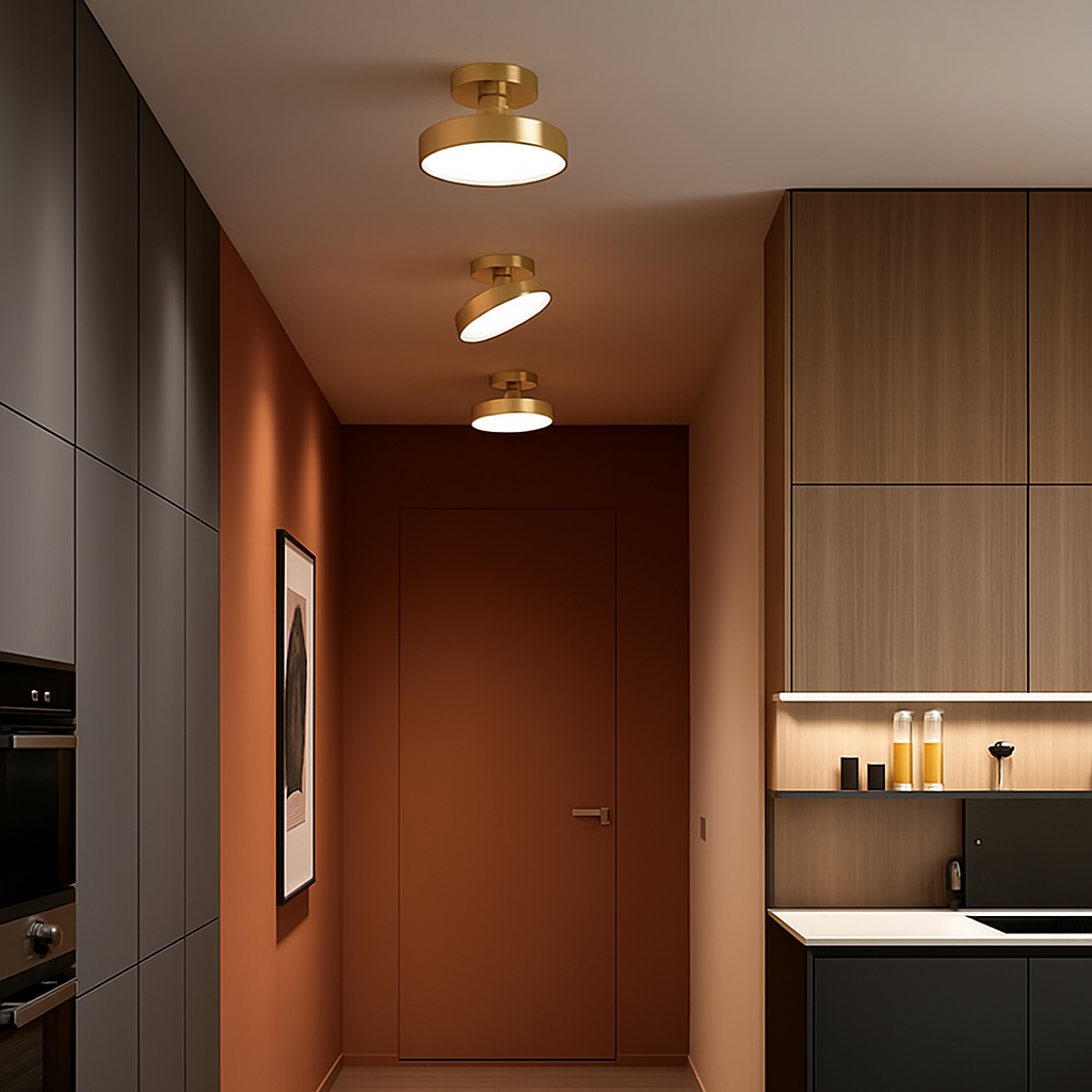 Plafonnier LED Rond Design Nordique Cuivre & Bronze