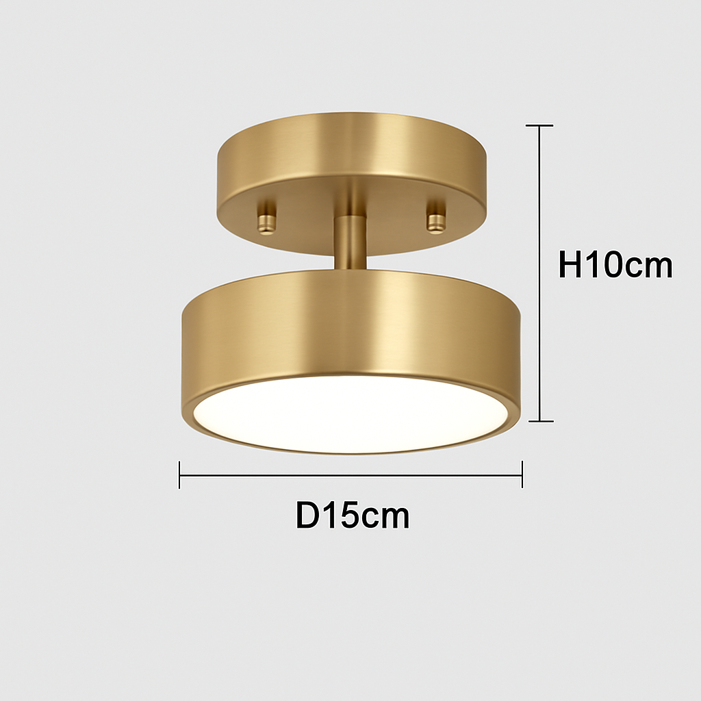 Plafonnier LED Rond Design Nordique Cuivre & Bronze