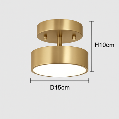 Plafonnier LED Rond Design Nordique Cuivre & Bronze