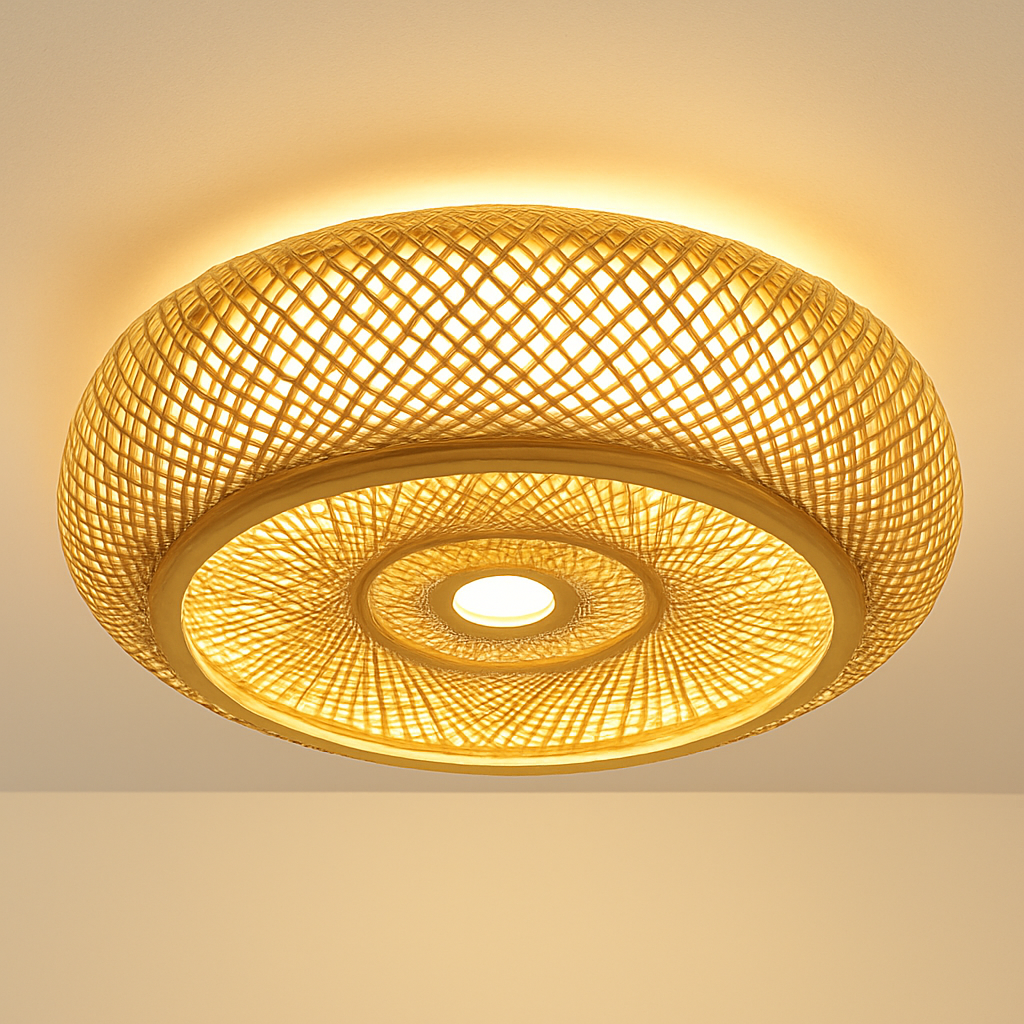 Suspension Rotin & Bambou - Luminaire Naturel & Artisanal