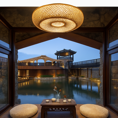 Suspension Rotin & Bambou - Luminaire Naturel & Artisanal