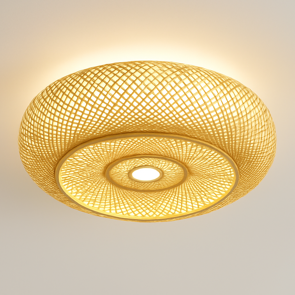 Suspension Rotin & Bambou - Luminaire Naturel & Artisanal