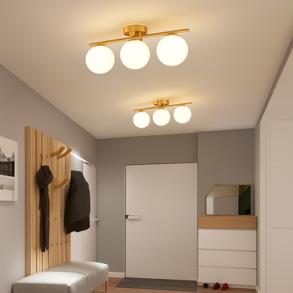 Plafonnier LED Nordique Métal & Verre - Design Moderne