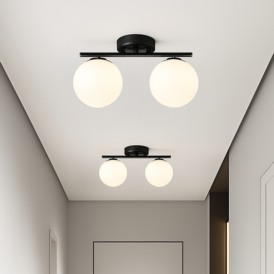 Plafonnier LED Nordique Métal & Verre - Design Moderne