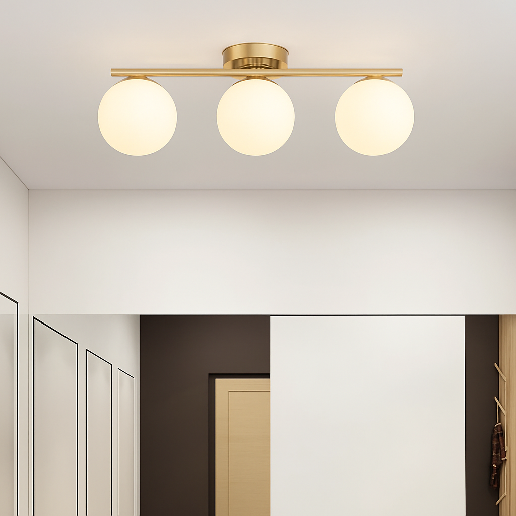Plafonnier LED Nordique Métal & Verre - Design Moderne