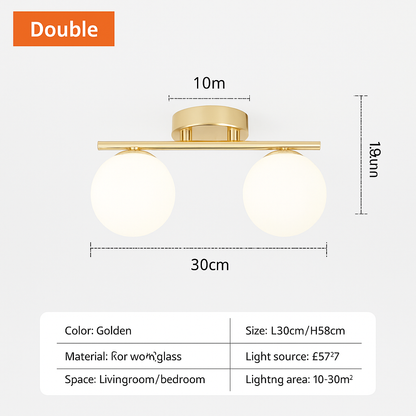 Plafonnier LED Nordique Métal & Verre - Design Moderne