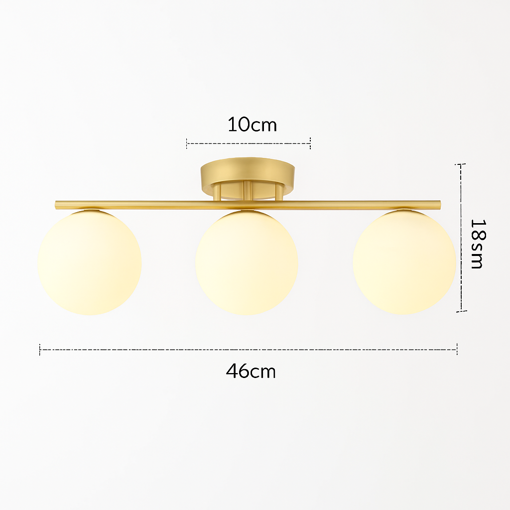 Plafonnier LED Nordique Métal & Verre - Design Moderne