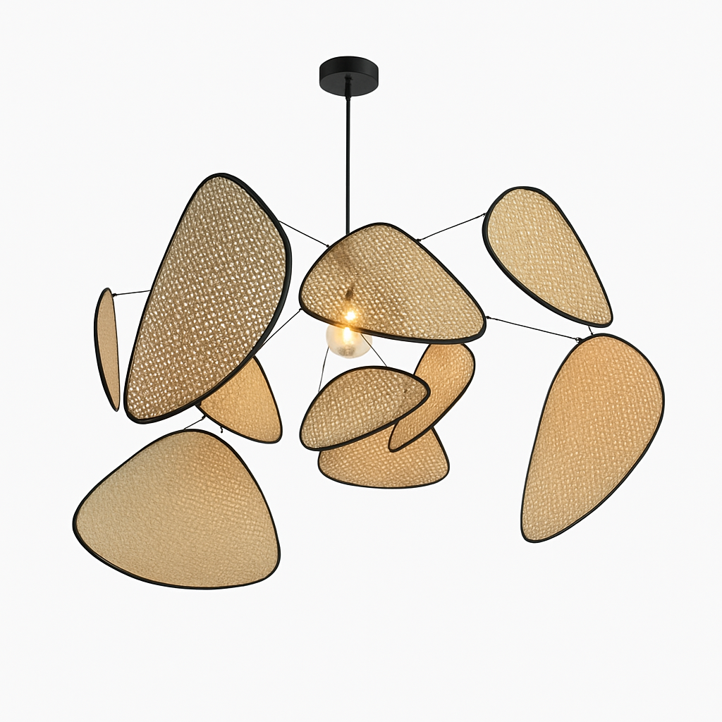 Lustre LED Rotin Tressé Artisanal - Design Naturel & Moderne