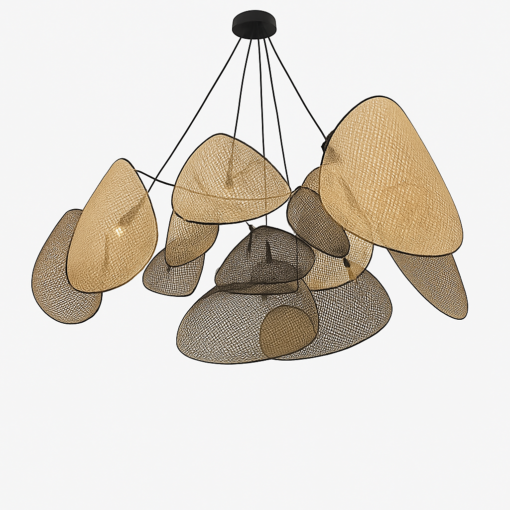Lustre LED Rotin Tressé Artisanal - Design Naturel & Moderne