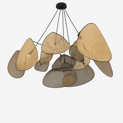 Lustre LED Rotin Tressé Artisanal - Design Naturel & Moderne