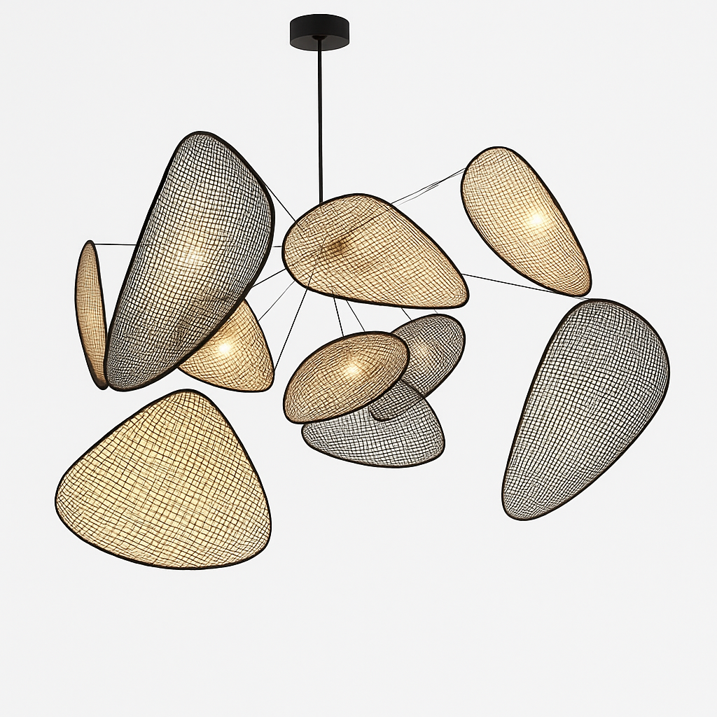 Lustre LED Rotin Tressé Artisanal - Design Naturel & Moderne