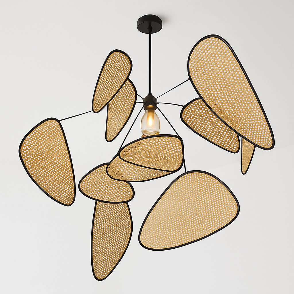 Lustre LED Rotin Tressé Artisanal - Design Naturel & Moderne