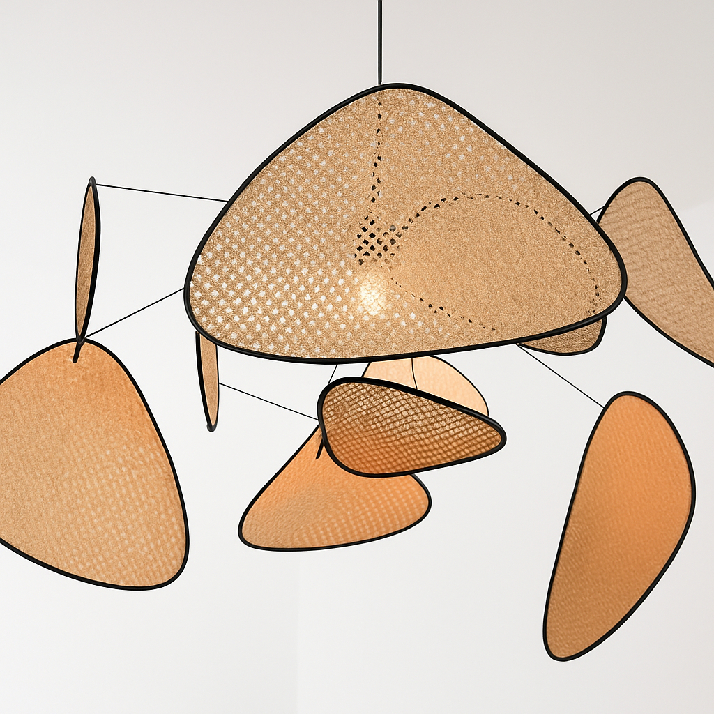 Lustre LED Rotin Tressé Artisanal - Design Naturel & Moderne