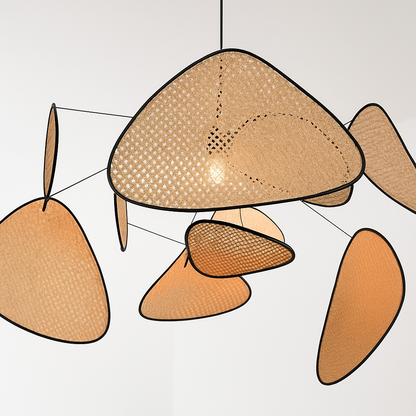 Lustre LED Rotin Tressé Artisanal - Design Naturel & Moderne