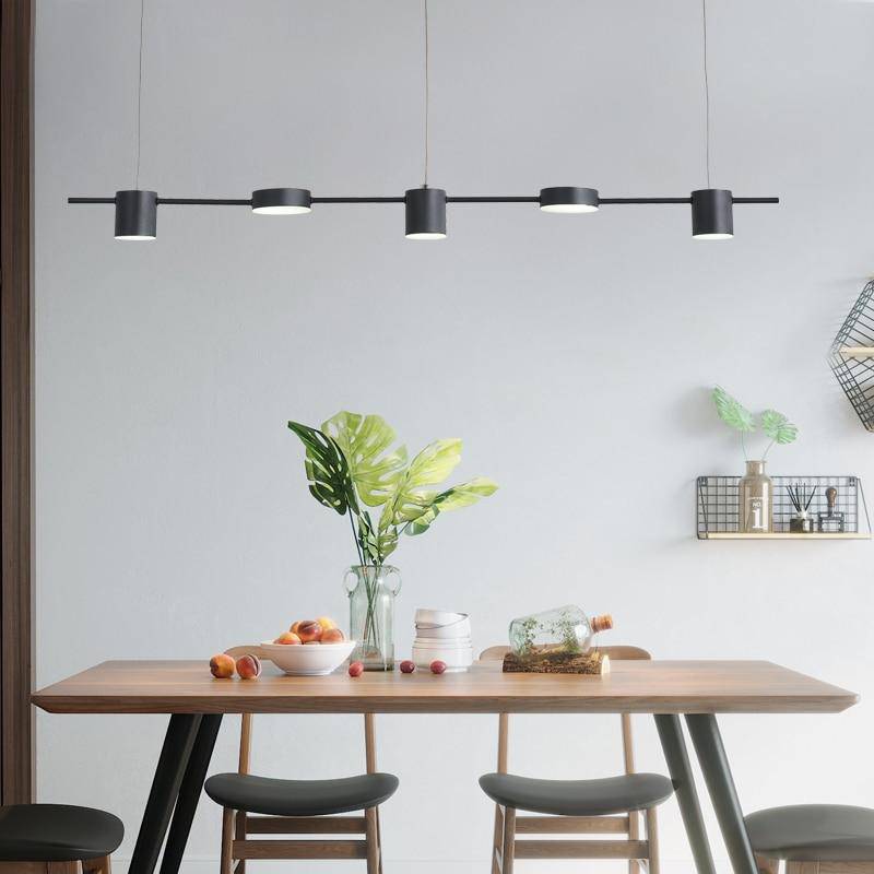 Lustre Design LED Allongé Art Déco Noir ou Doré