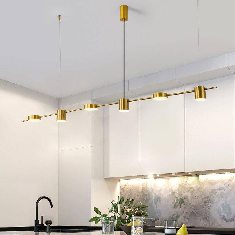 Lustre Design LED Allongé Art Déco Noir ou Doré