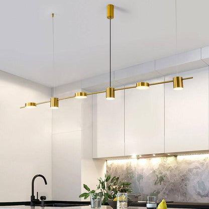 Lustre Design LED Allongé Art Déco Noir ou Doré