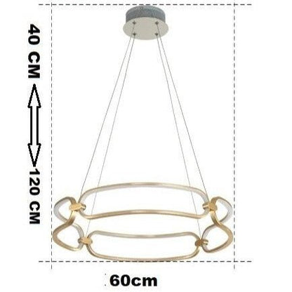 Lustre LED Doré Design Anneaux Pavia