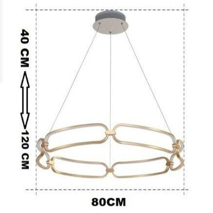 Lustre LED Doré Design Anneaux Pavia