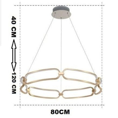 Lustre LED Doré Design Anneaux Pavia