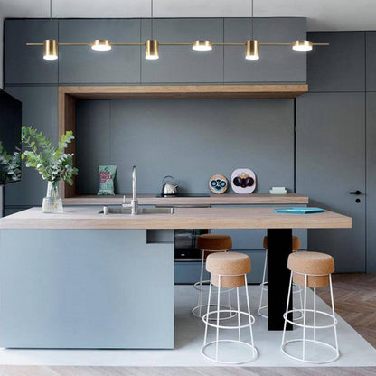 Lustre Design LED Allongé Art Déco Noir ou Doré