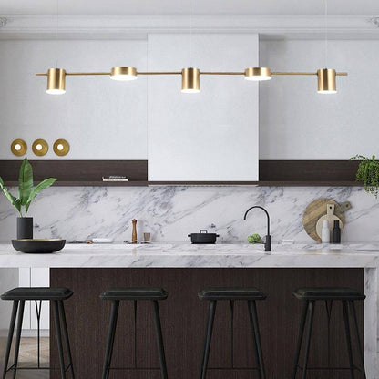 Lustre Design LED Allongé Art Déco Noir ou Doré