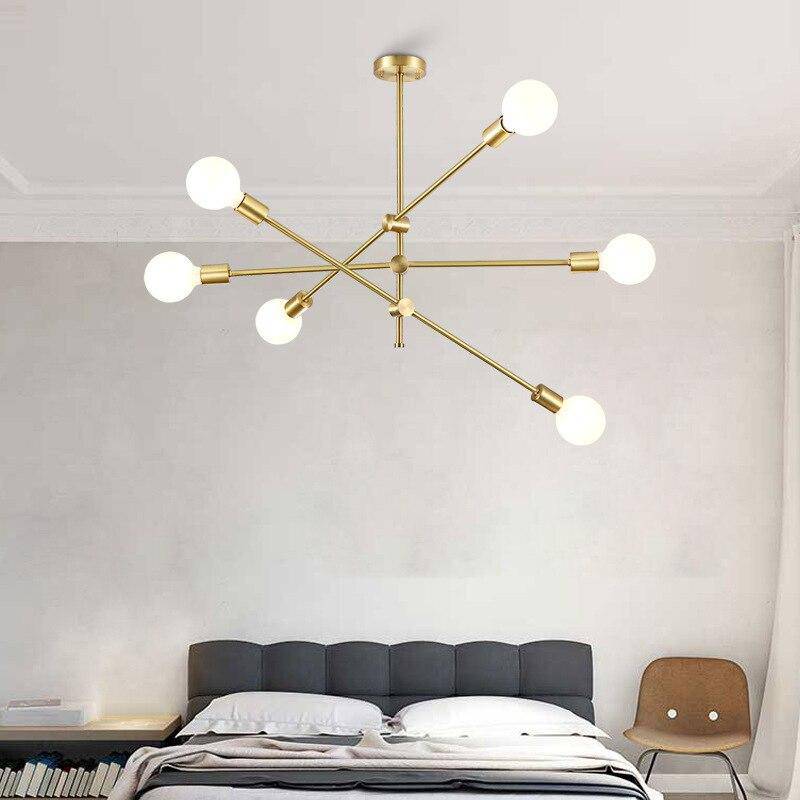Lustre LED Doré Métal & Verre Design Européen