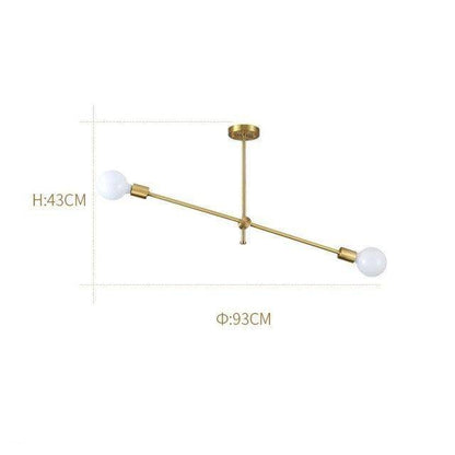 Lustre LED Doré Métal & Verre Design Européen