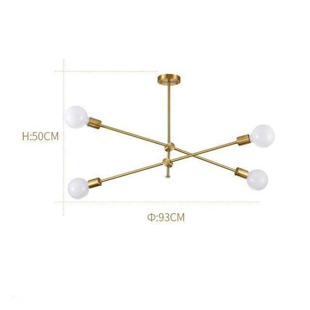 Lustre LED Doré Métal & Verre Design Européen