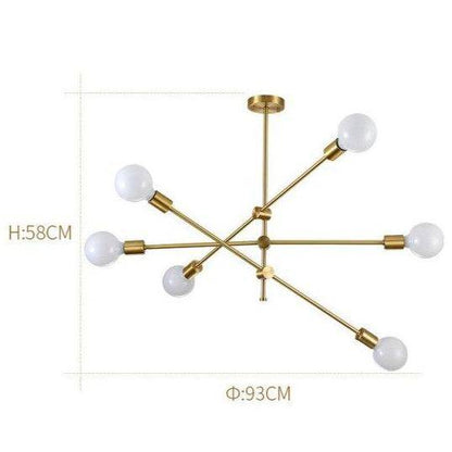 Lustre LED Doré Métal & Verre Design Européen