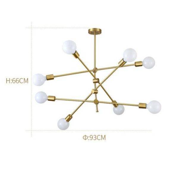 Lustre LED Doré Métal & Verre Design Européen