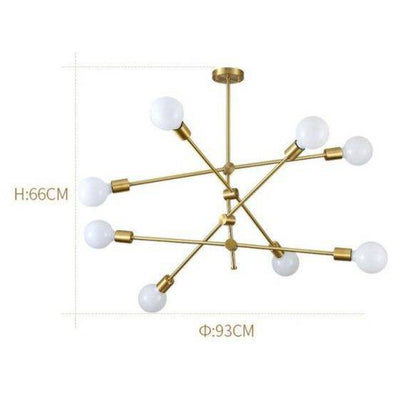 Lustre LED Doré Métal & Verre Design Européen