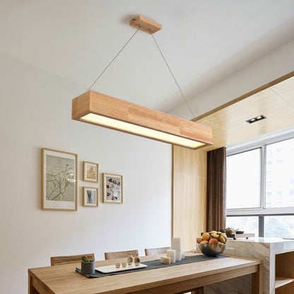 Lustre Rectangulaire Bois Design Scandinave