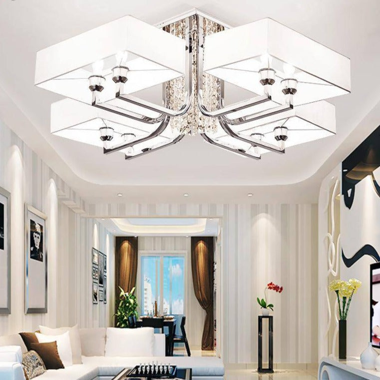 Lustre Design Cristal & Chrome - Élégance Lumineuse