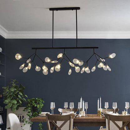 Lustre Design Bois & Métal Noir/Doré
