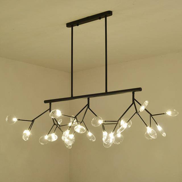Lustre Design Bois & Métal Noir/Doré