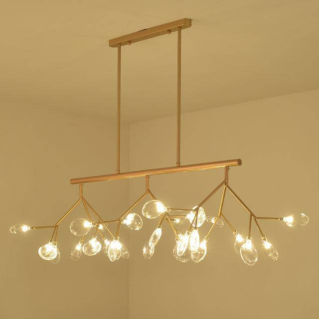 Lustre Design Bois & Métal Noir/Doré
