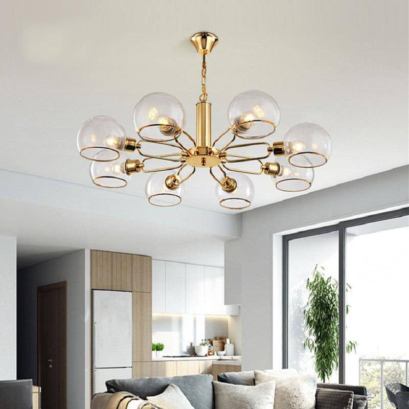 Lustre Design Doré Verre Moderne