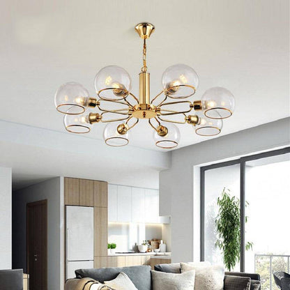 Lustre Design Doré Verre Moderne