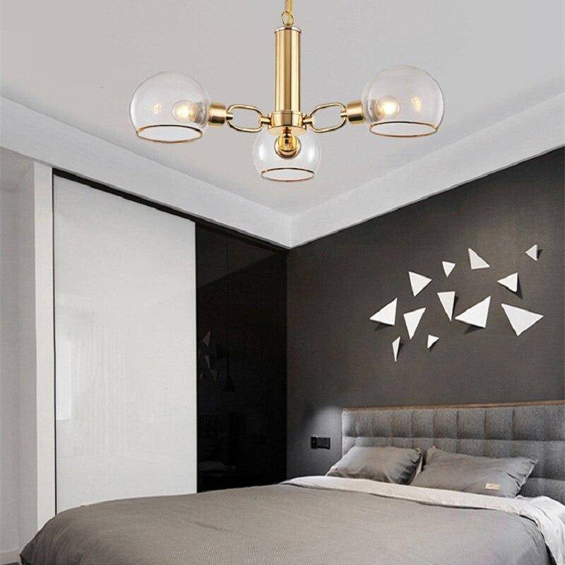 Lustre Design Doré Verre Moderne